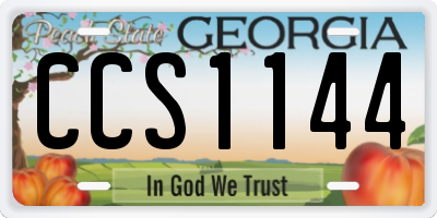 GA license plate CCS1144