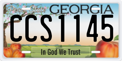 GA license plate CCS1145