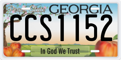 GA license plate CCS1152