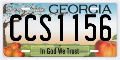 GA license plate CCS1156