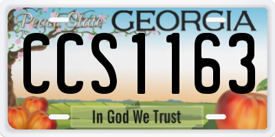 GA license plate CCS1163