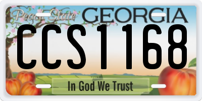 GA license plate CCS1168