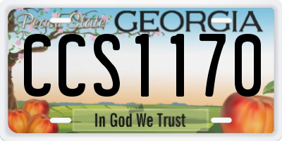 GA license plate CCS1170