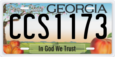 GA license plate CCS1173
