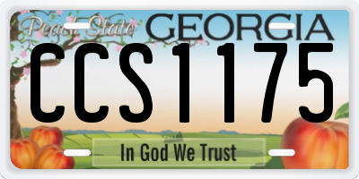 GA license plate CCS1175