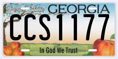 GA license plate CCS1177
