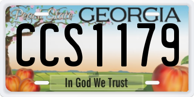 GA license plate CCS1179