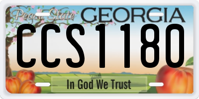 GA license plate CCS1180