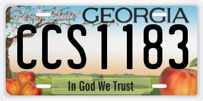GA license plate CCS1183