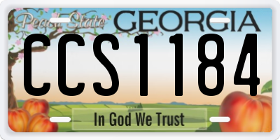 GA license plate CCS1184