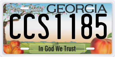 GA license plate CCS1185