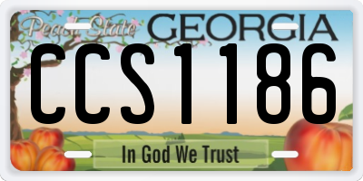 GA license plate CCS1186