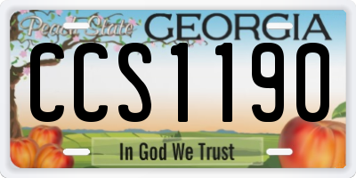 GA license plate CCS1190