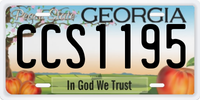 GA license plate CCS1195