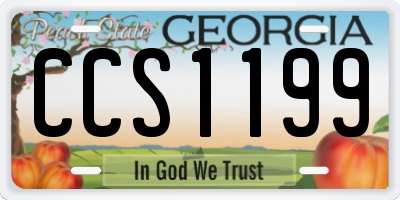 GA license plate CCS1199
