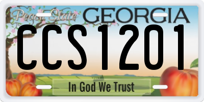 GA license plate CCS1201
