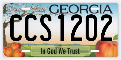 GA license plate CCS1202