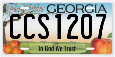 GA license plate CCS1207