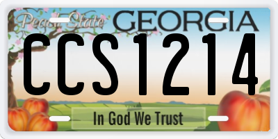 GA license plate CCS1214