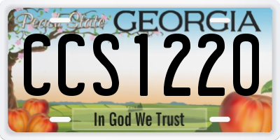 GA license plate CCS1220