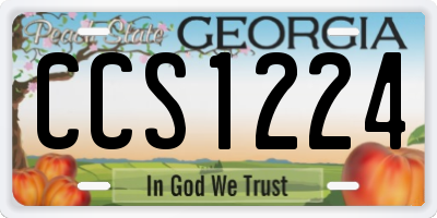 GA license plate CCS1224