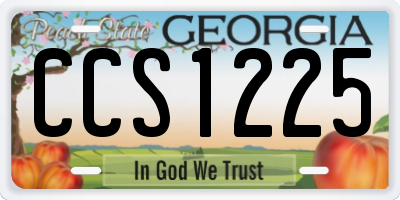 GA license plate CCS1225