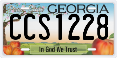 GA license plate CCS1228
