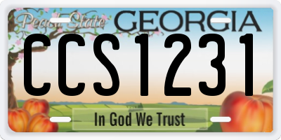 GA license plate CCS1231