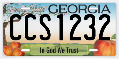 GA license plate CCS1232
