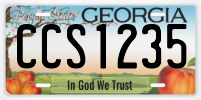 GA license plate CCS1235