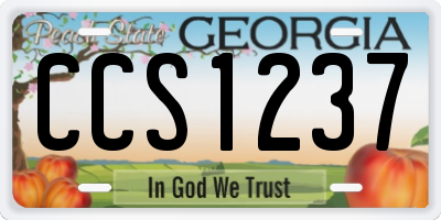 GA license plate CCS1237