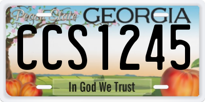 GA license plate CCS1245