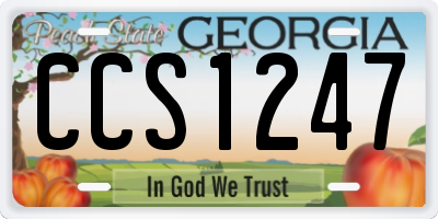 GA license plate CCS1247