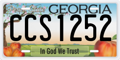 GA license plate CCS1252