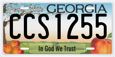 GA license plate CCS1255