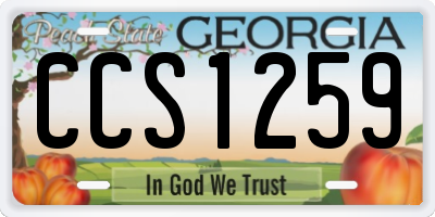 GA license plate CCS1259