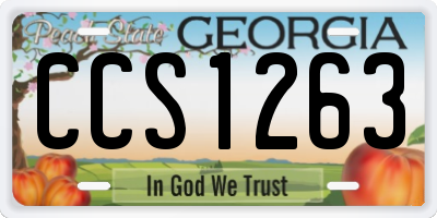 GA license plate CCS1263