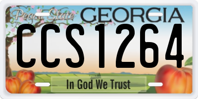 GA license plate CCS1264