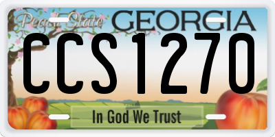 GA license plate CCS1270
