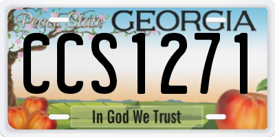 GA license plate CCS1271