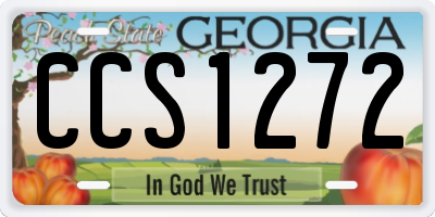 GA license plate CCS1272