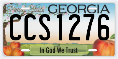 GA license plate CCS1276