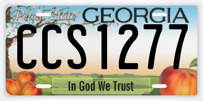 GA license plate CCS1277