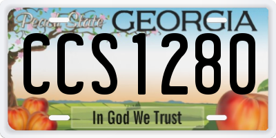 GA license plate CCS1280