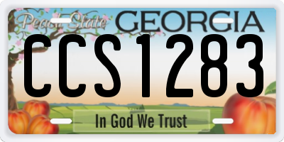 GA license plate CCS1283