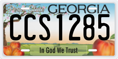 GA license plate CCS1285