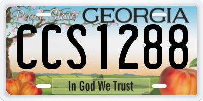 GA license plate CCS1288