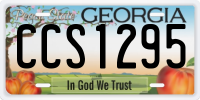 GA license plate CCS1295