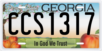 GA license plate CCS1317