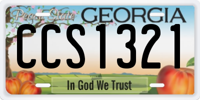 GA license plate CCS1321